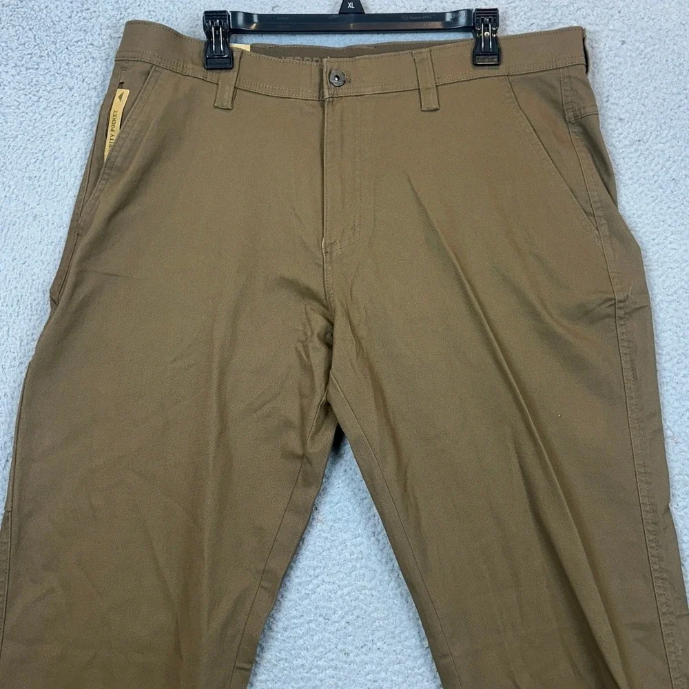 NEW Weatherproof Commuter Pants Mens 38X30 Brown Chino Flex Waist Stretch Casual